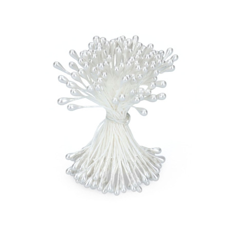 Flower Stamens white set of 120