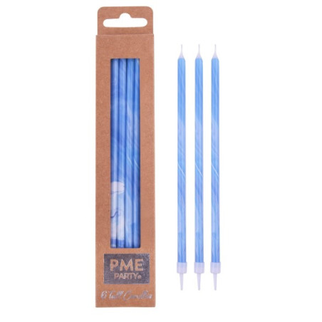 PME Candle Tall blue marble 6 pcs