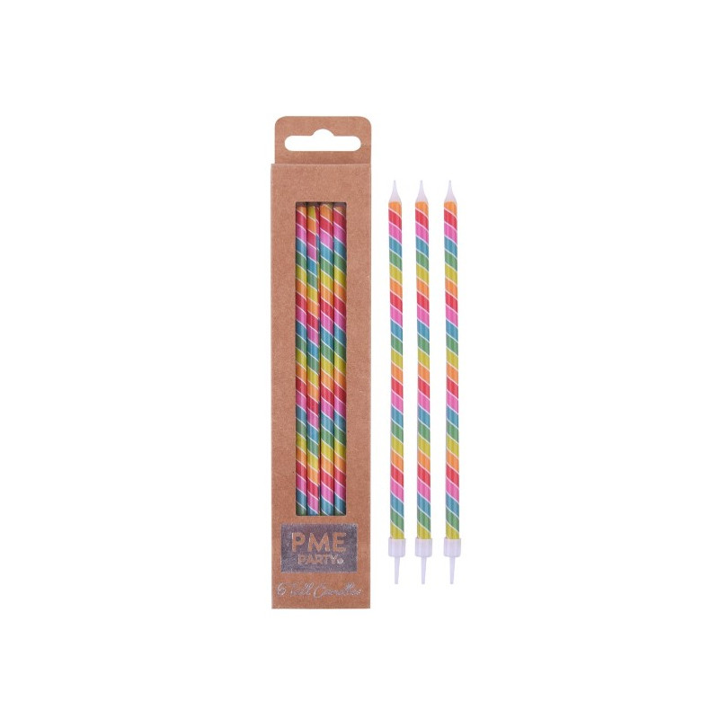 PME Candle Tall Rainbow 6 pcs