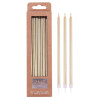 Candles - Gold Extra Tall with Holders Pk/16 (18cm / 7")