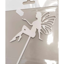 Farry white wood cake topper