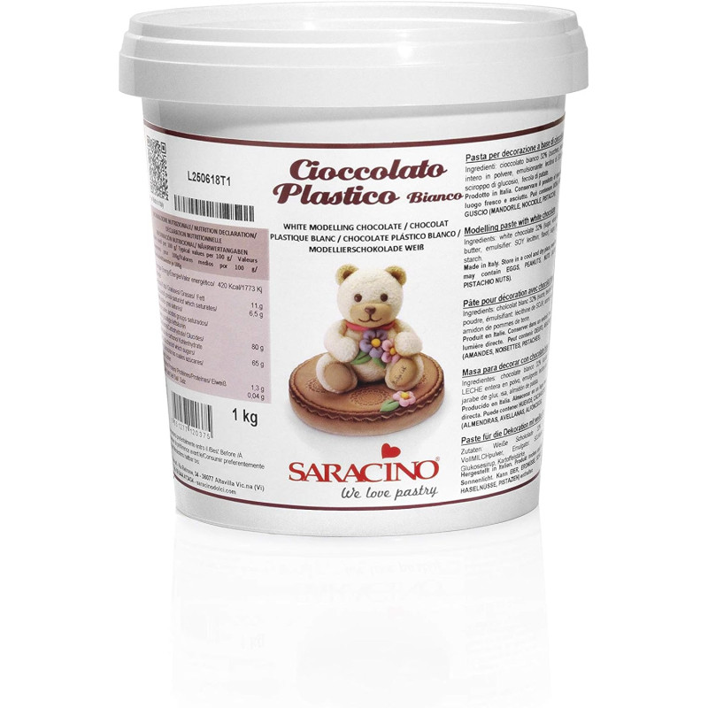 Saracino white modelling chocolate 1kg
