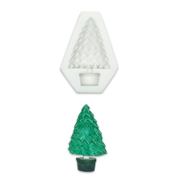 Potted pine tree silicone mold