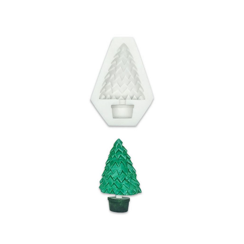 Potted pine tree silicone mold