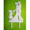 Wedding Cake Topper, Kissing couple with daughter