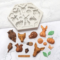 Forest animals silicone mold