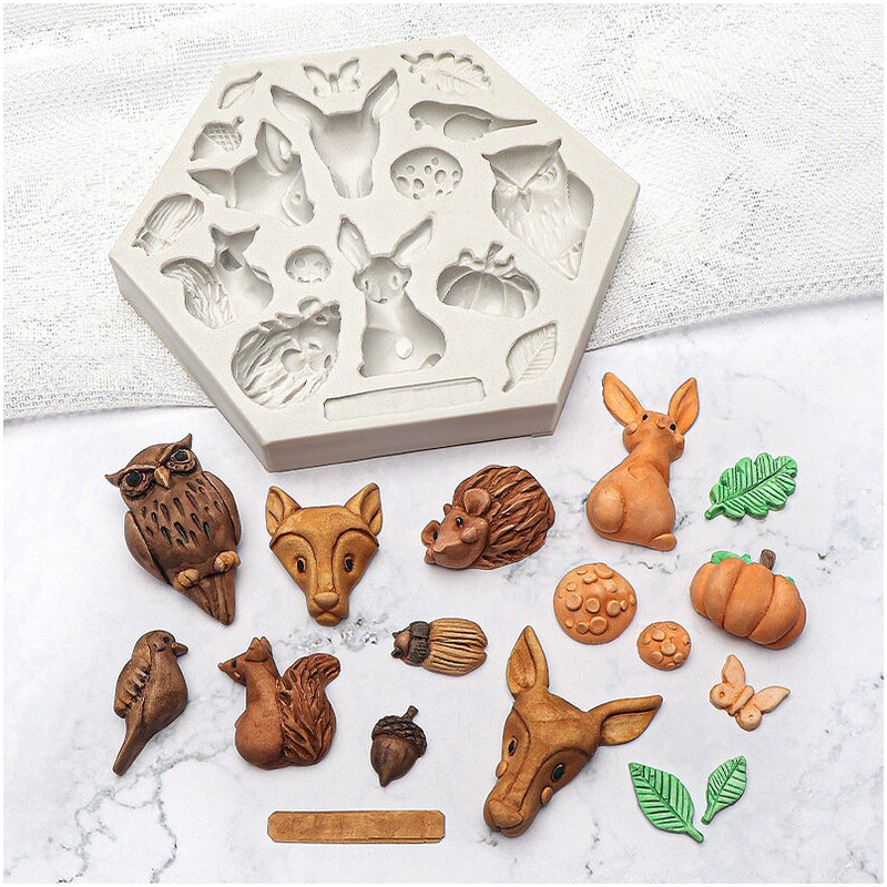 Forest animals silicone mold
