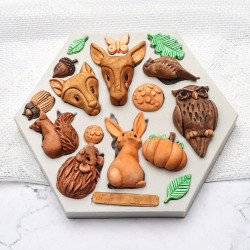 Forest animals silicone mold
