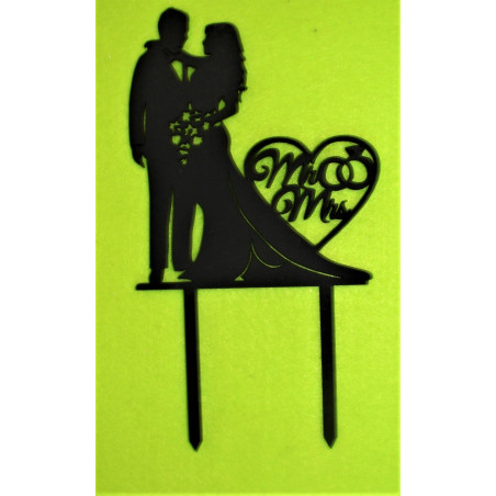 Esküvői beszúró, MR & MRS szemben álló pár