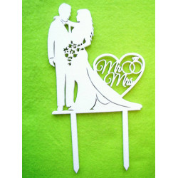 Esküvői beszúró, MR & MRS szemben álló pár