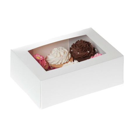 House of Marie Cupcake Box for 6 cupcakes white