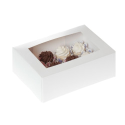 Ablakos fehér mini muffin doboz 12db-os