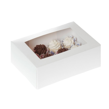 House of Marie Cupcake Box for 6 cupcakes white