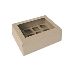 House of Marie Cupcake Box for 12 cupcakes brown
