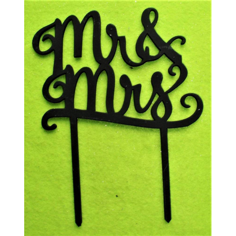 Mr & Mrs Black Wedding Cake Topper