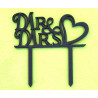 Mr & Mrs Hearts Wedding Cake Topper