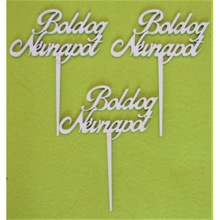 Happy Name Day Wooden Cake Topper