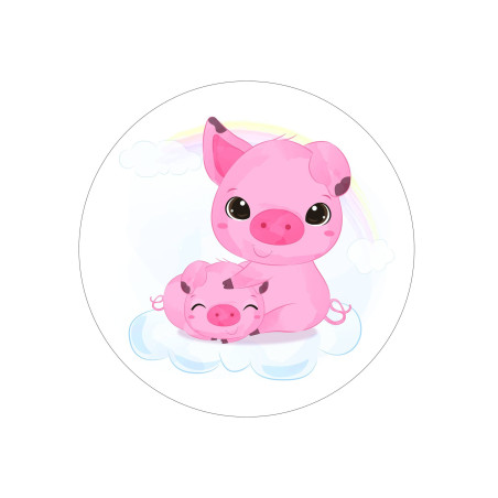 Cute animals & dinosaurs icing sheet round 13cm A/5