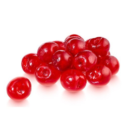 Candied red cocktail cherry...