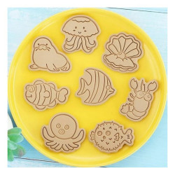 Sea animals 2 biscuit mold set of 8