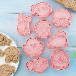 Sea animals 2 biscuit mold set of 8