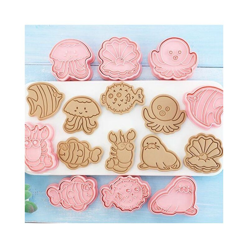 Sea animals 2 biscuit mold set of 8