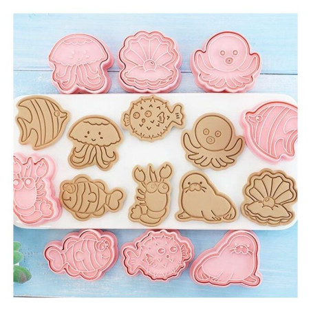 Sea animals 2 biscuit mold set of 8