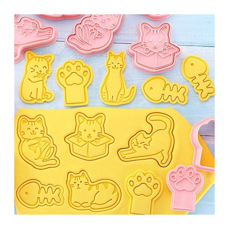 Cats cutter and embossing set of 8