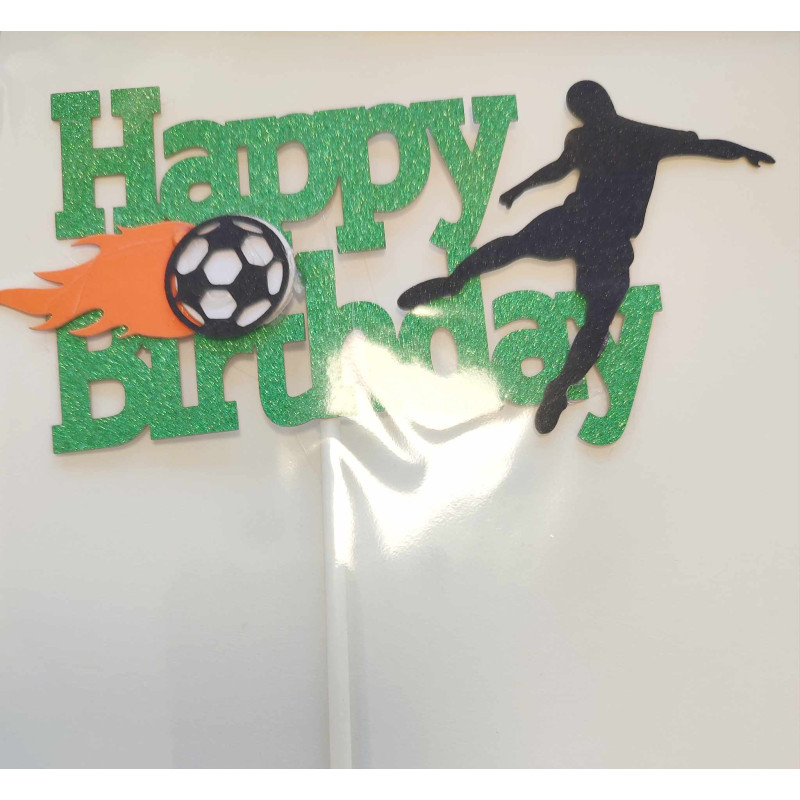 Soccer Football HB Papermatter Cake Topper