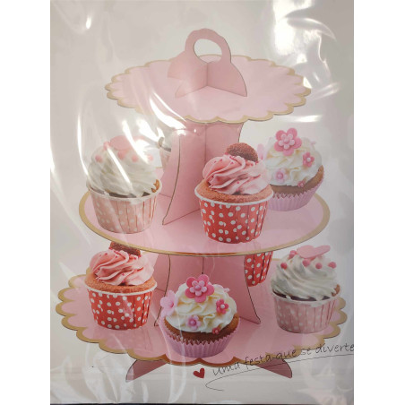 Muffin karton tartó állvány rózsaszín