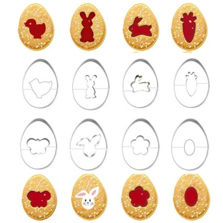 Húsvéti fém linzer kiszúró 9db-os