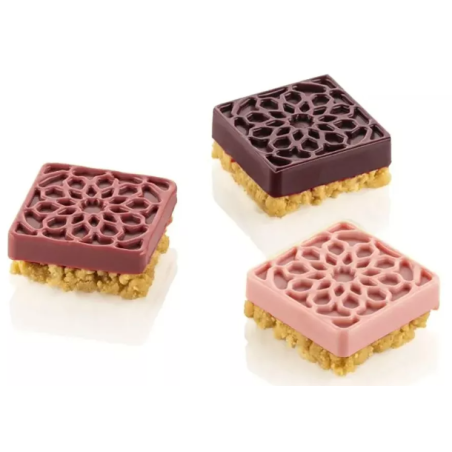 Square silicone mold with patterns (3x5)