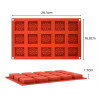 Square silicone mold with patterns (3x5)