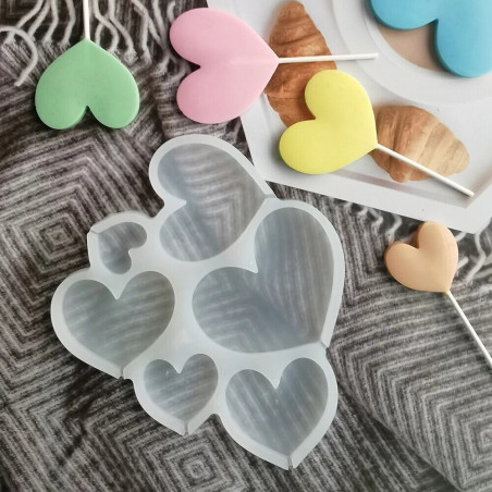 Hearts Lollipop Silicone Mold
