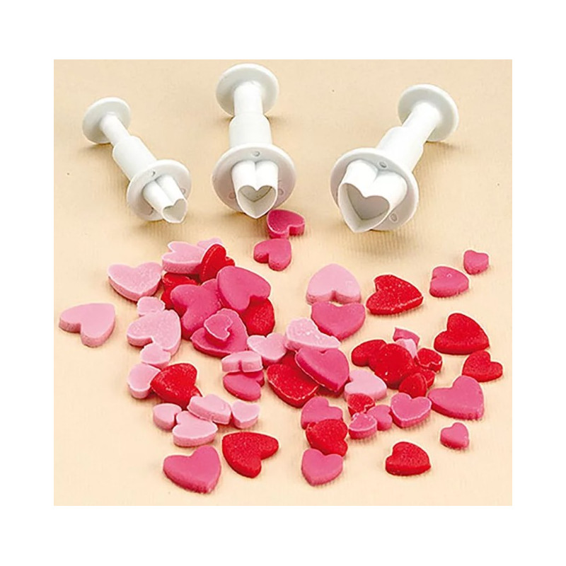 Hearts plunger cutter set of 3