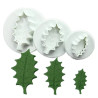 Large Holly leaves plunger cutter set of 3