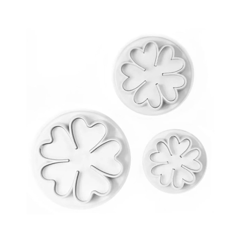 Shamrock / Cloves plunger cutter set of 3