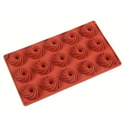Mini twisted bundt cake silicone mold 15 cavities