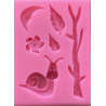 Snail - leaves - branch silicone mold