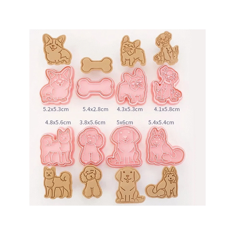 Dogs cutter and embossing set of 8