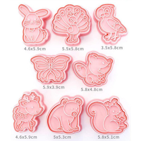 Animals cutter & embossing set of 8