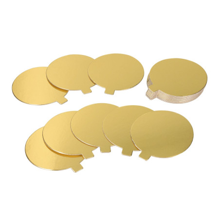 Mono Cake Card Golden - White 9cm