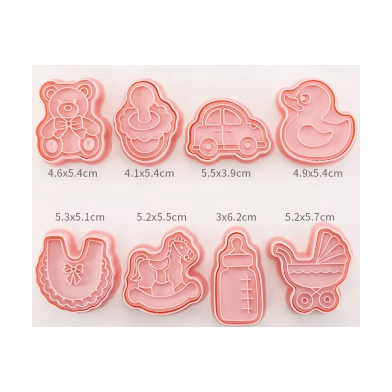 Baby - babyshower cutter & embossing set of 8