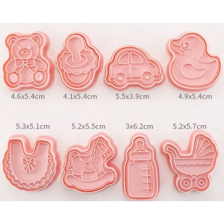 Baby - babyshower cutter & embossing set of 8