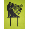 Long live the newlyweds! Black wooden cake topper