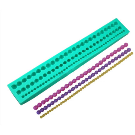 Triple string of beads / pearls silicone mold