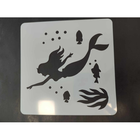 Halálfejes fiús stencil 15x15 cm