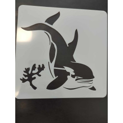 Tengeri állatok stencil 15x15cm