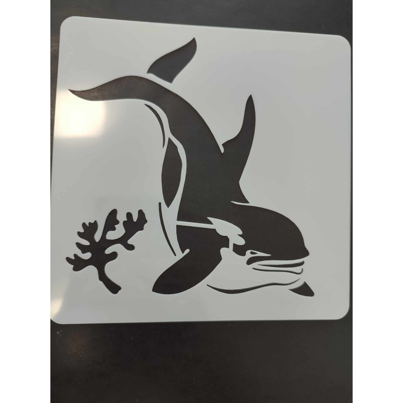 Tengeri állatok stencil 15x15cm
