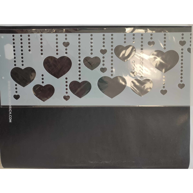 Szíves stencil 30x10cm